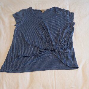 One World Live and Live Blue and White Stripped Shirt